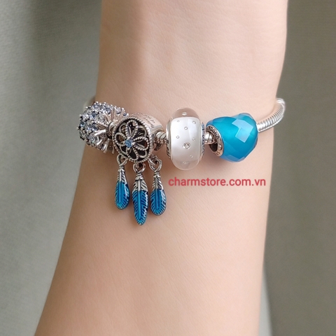 VÒNG TAY TÌNH YÊU MỆNH THỦY  ĐÁ XANH LƠ