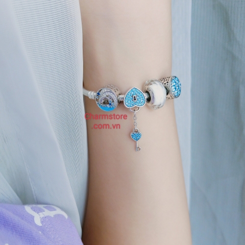 VÒNG TAY TÌNH YÊU XANH LƠ MIX RADIANT CÁ HEO NHẢY SÓNG