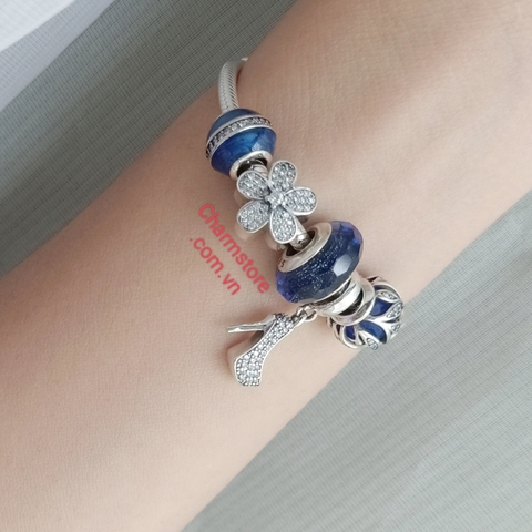 VÒNG TAY TREO GIÀY CAO GÓT ĐÁ TRẮNG MIX ĐÁ XD
