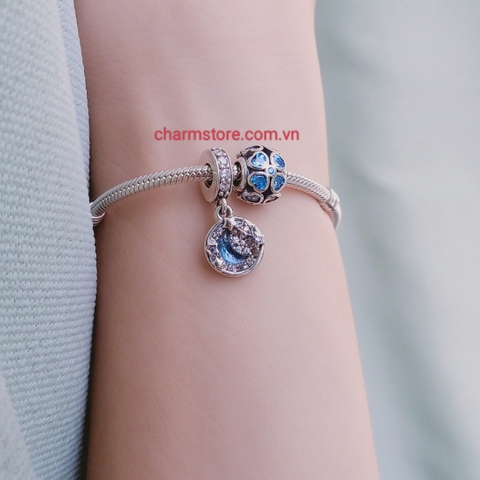 VÒNG CHARM MỆNH THỦY MAY MẮN ĐÁ XANH