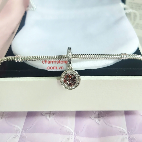 CHARM TREO ĐÔI TRÒN TÌNH YÊU VĨNH CỬU ĐÁ ĐỎ