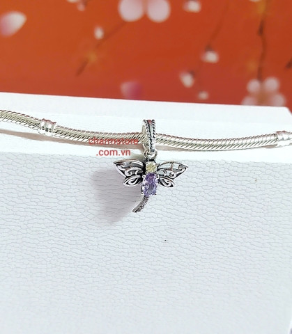 CHARM TREO CHUỒN CHUỒN ĐÁ TÍM , VÀNG