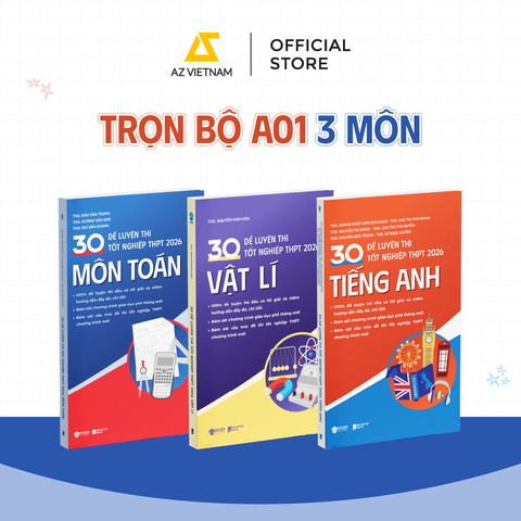 Sách - Bộ Đề Luyện Thi Tốt Nghiệp THPT 2026 (Trọn Bộ A01 3 Môn: Toán - Lí - Anh)