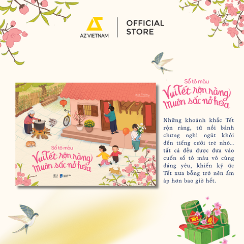 Sách - Sổ Tô Màu: Vui Tết Rộn Ràng, Muôn Sắc Nở Hoa