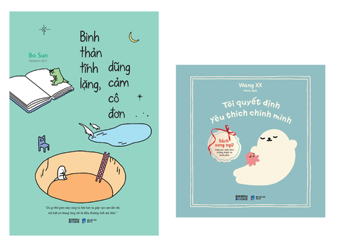 Sách - Combo Sách Tranh Chữa Lành: Bình Thản Tĩnh Lặng, Dũng Cảm Cô Đơn + Tôi Quyết Định Yêu Thích Chính Mình