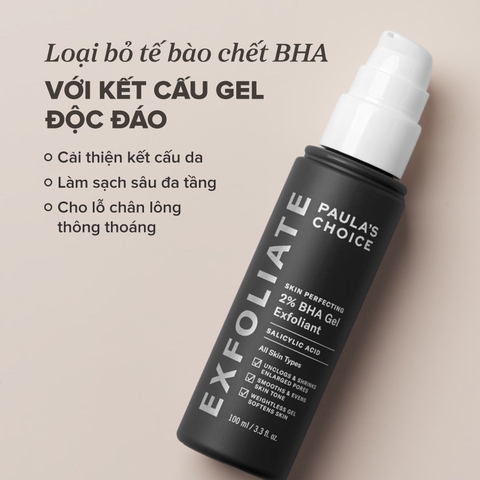 Gel loại bỏ tế bào chết giảm mụn và thu nhỏ lỗ chân lông 2% BHA - Skin Perfecting 2% BHA Gel Exfoliant 100ml