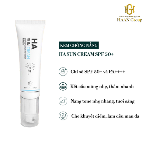 HA Sun Cream Kem chống nắng nâng tone quang phổ rộng SPF 50+ PA+++  Vũ Trụ Khỏe Đẹp