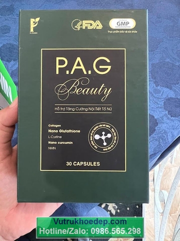 PAG Beauty P.A.G Beauty nám không bong DNA hồng yến Phan An Green Vũ Trụ Khỏe đẹp bổ sung Nano Glutathione, NMN 18000, Collagen thủy phân, L-cystine giúp hỗ trợ làm trắng sáng da, mờ nám, giảm nếp nhăn, cải thiện nội tiết tố.