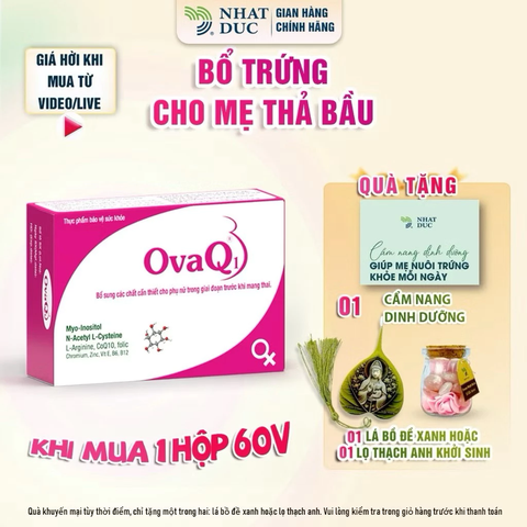tpbvsk OvaQ1 Bổ trứng giúp thụ thai - mua bản plus thêm cẩm nang dinh dưỡng, canh trứng, bổ trứng - Nhật Đức
