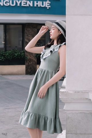 Đầm Sát Nách Cổ Bèo Hàng Thiết Kế TK2(T29) - Có Size Lớn