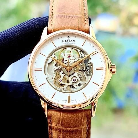 Đồng hồ Nam EDOX Les Bemonts Silver Skeleton 85300 37R AIR