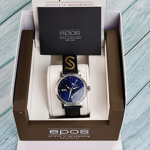 Đồng hồ Nam EPOS Emotion 3391 Triple Calendar Moonphase Blue Dial Automatic Size 41mm