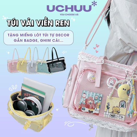 Túi Vải Viền Ren