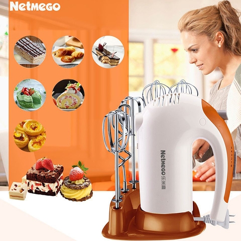 Máy đánh trứng cầm tay Netmego N38D công suất 300W kèm 3 bộ que đánh