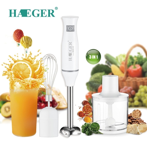 Máy xay sinh tố cầm tay HAEGER RAF 800W 4IN1 đánh trứng, xay thực phẩm
