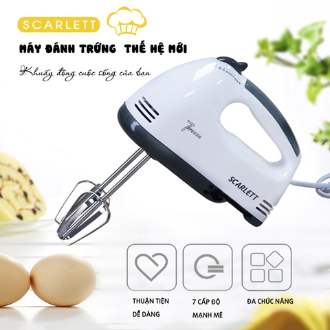 Máy đánh trứng cầm tay Scarlett 7 tốc độ 180W