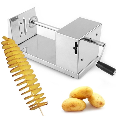 Máy cắt lốc xoáy khoai tây chất liệu inox không gỉ, dễ vệ sinh