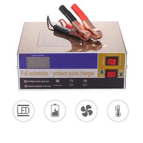 Bộ nạp ắc quy 12V/24V 200AH tự ngắt khi đầy, 4 chế độ nạp khử sunfat