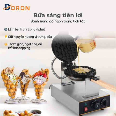 Máy làm bánh trứng gà non công nghiệp DORON_134 1400W kiểm soát nhiệt độ chính xác, bánh thơm ngon