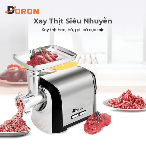Máy đùn thịt DORON_171, 3200W xay thịt đa năng nhồi xúc xích, lạp xưởng