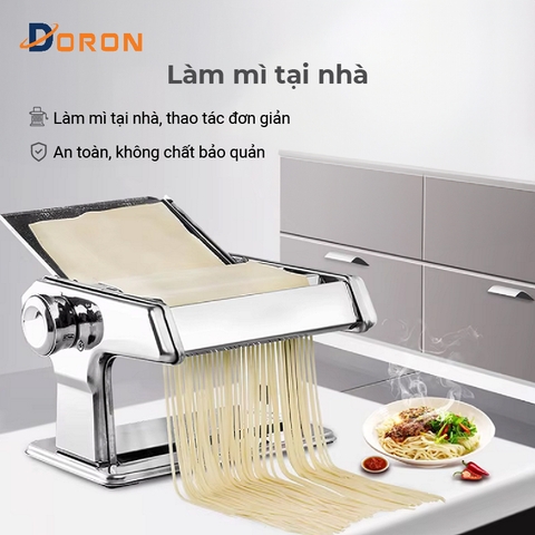 Máy cắt mì sợi, máy cán mỏng bột 2 lưỡi dao có điều chỉnh dày mỏng 5 cấp độ thuận tiện