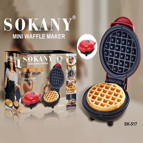 Máy làm bánh kẹp tàn ong, nướng bánh waffle mini SOKANY SK-517 350W