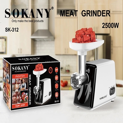 Máy đùn thịt cá SOKANY 2500W xay thịt cá, rau củ làm dồi sụn tại nhà