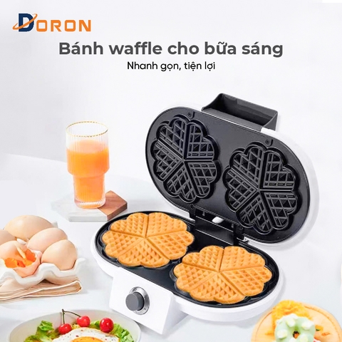 Máy làm bánh waffle đôi DORON 147 1200W điều chỉnh 50 - 250 độ, làm nóng nhanh