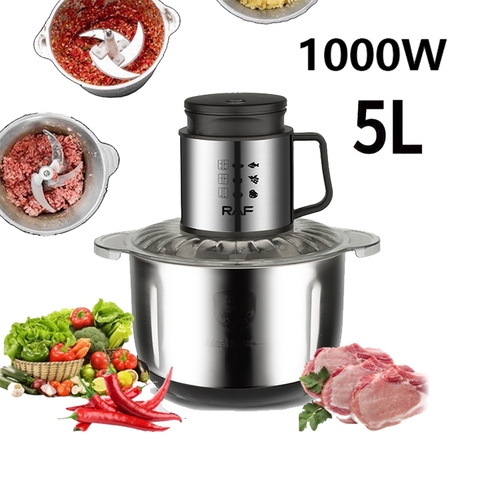 Máy xay thịt đa năng SOKANY 1000W cối lớn 5L inox 6 lưỡi dao thép không gỉ