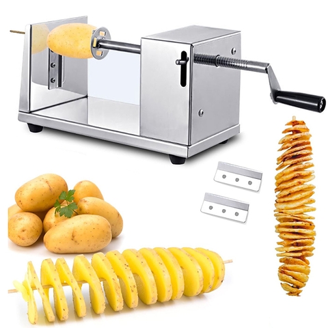Máy cắt lốc xoáy khoai tây DORON inox không rỉ, sạch sẽ, tiện lợi
