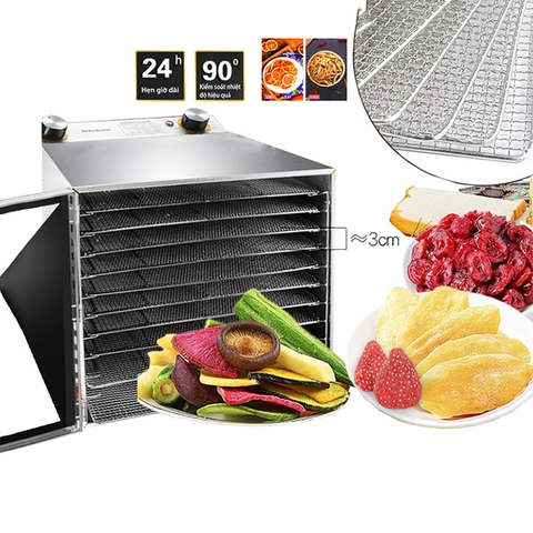 Máy sấy trái cây, sấy thực phẩm DEHYDRATOR 800W 10 tầng sấy khô tiết kiệm điện năng