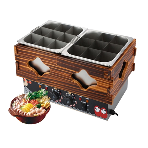 Nồi nấu lẩu oden, nồi lẩu oden 18 ngăn 2500W chất liệu inox không gỉ, vệ sinh dễ dàng