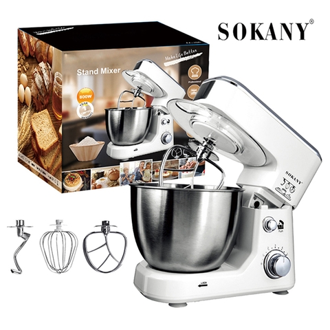 Máy đánh trứng trộn bột SOKANY SC-209 âu trộn 4L 800W đánh kem, nhào bột