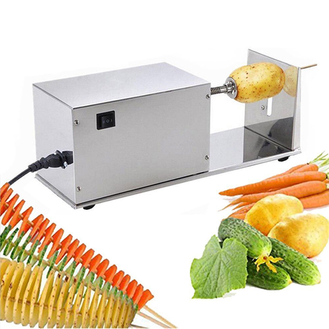 Máy gọt khoai tây lốc xoáy, cắt củ hình lốc xoáy chạy điện