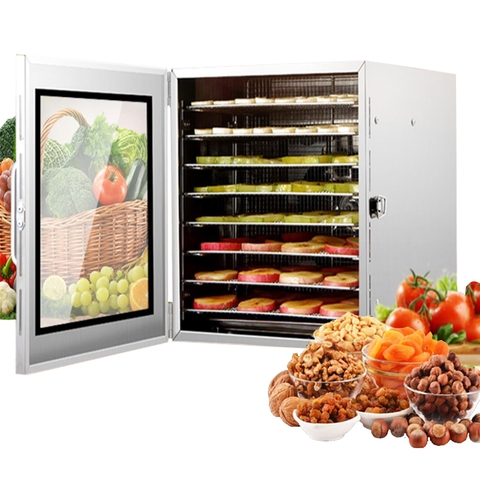 Máy sấy hoa quả thực phẩm 8 khay inox, sấy khô dẻo trái cây tiên lợi
