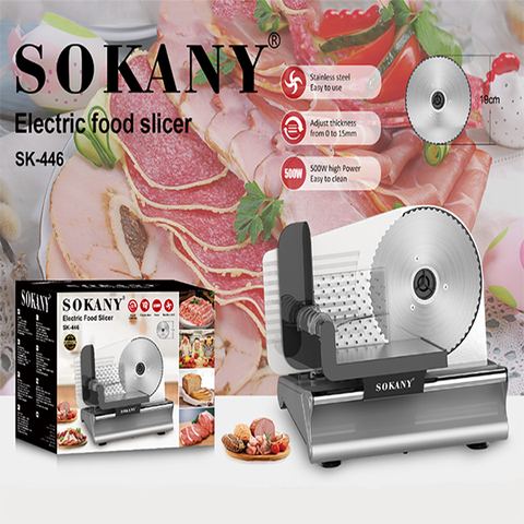 Máy cắt thịt đông SOKANY 500W chuyên cắt thịt bò, heo, bánh mì, củ quả