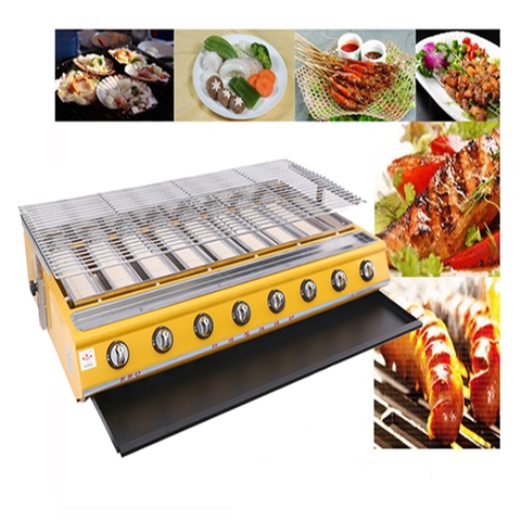 Bếp nướng gas 8 đầu đốt ETON - K288  nướng hàu, thịt xiên, hải sản, thịt bbq