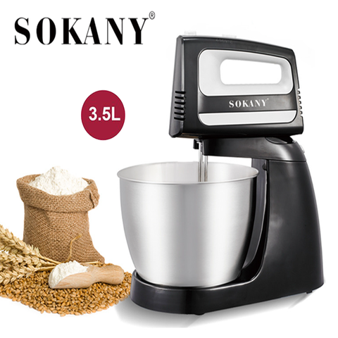 Máy đánh trứng, trộn bột để bàn SOKANY SK-6622 dung tích 3.5L 400W