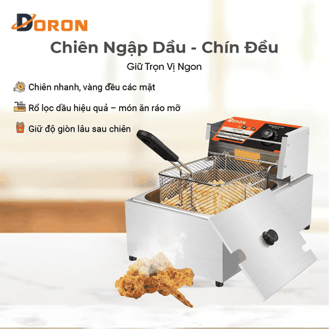 Bếp chiên nhúng điện 6L đơn DORON 2500W nhiệt độ cao, sôi cực nhanh