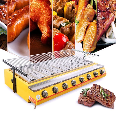 Bếp nướng gas 8 đầu đốt ETON - K288  nướng hàu, thịt xiên, hải sản, thịt bbq