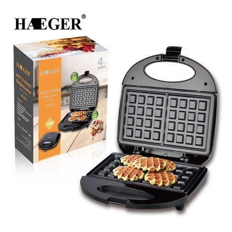 Máy nướng bánh kẹp tàn ong, làm bánh waffle khuôn vuông HAEGER 750W