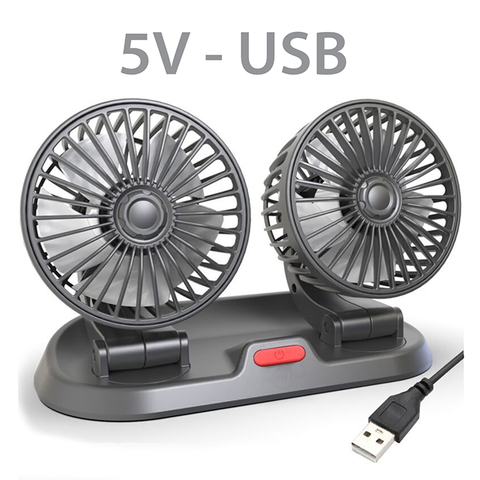 Quạt xe hơi mini 10W 2 tốc độ, tiếng ồn thấp hỗ trợ làm điều hóa xe hơi