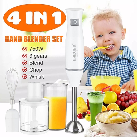 Máy xay sinh tố cầm tay HAEGER RAF 800W 4IN1 đánh trứng, xay thực phẩm
