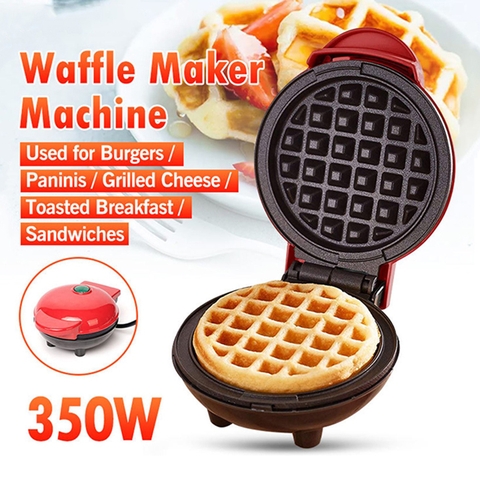 Máy làm bánh waffle mini, nướng bánh kẹp tàn ong 350W
