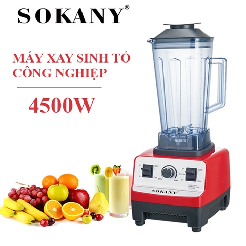 Máy xay sinh tố công nghiệp SOKANY 4500W công suất cao, xay cực nhuyễn