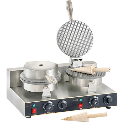 Máy làm bánh ốc quế công nghiệp đôi 2400W kiểm soát nhiệt độ chính xác, bánh thơm ngon