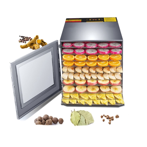 Máy sấy hoa quả thực phẩm 8 khay inox, sấy khô dẻo trái cây tiên lợi