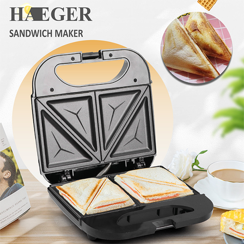 Máy nướng bánh mì sandwich HAEGER RAF 750W làm bánh hotdog waffle