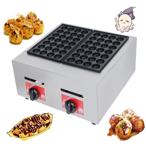 Máy làm bánh bạch tuộc takoyaki đôi dùng gas tốc độ gia nhiệt nhanh, nhiệt độ cao