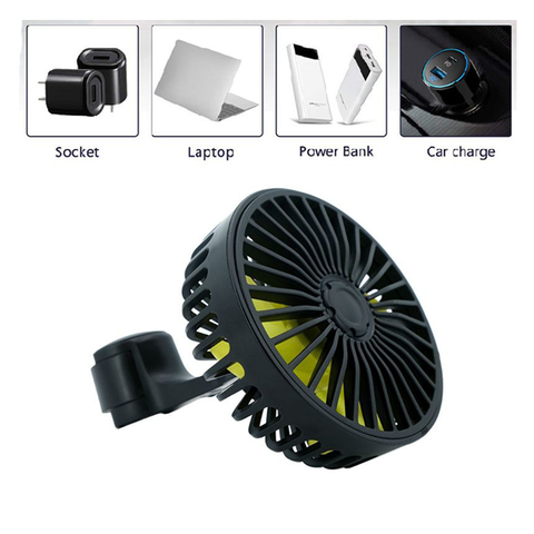 Quạt làm mát usb luồng gió mạnh xoay 360, điều khiển 3 tốc độ gió